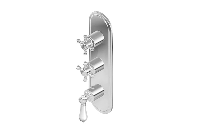 Graff G-8087-LC1C2-T M-Series Transitional 3-Hole Trim Plate with Handles - Vertical Installation