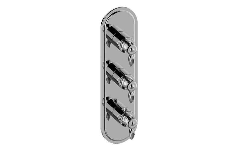 Graff G-8087-LM14E0-T M-Series Transitional 3-Hole Trim Plate with Topaz Handles - Vertical Installation