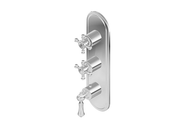 Graff G-8087-LM15C2-T M-Series Transitional 3-Hole Trim Plate with Handles - Vertical Installation