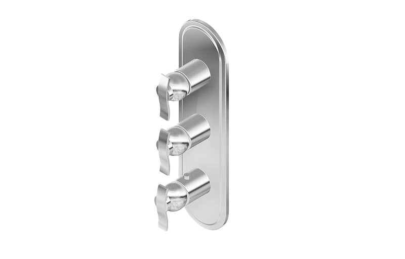Graff G-8087-LM20E0-T M-Series Transitional 3-Hole Trim Plate with Bali Handles - Vertical Installation