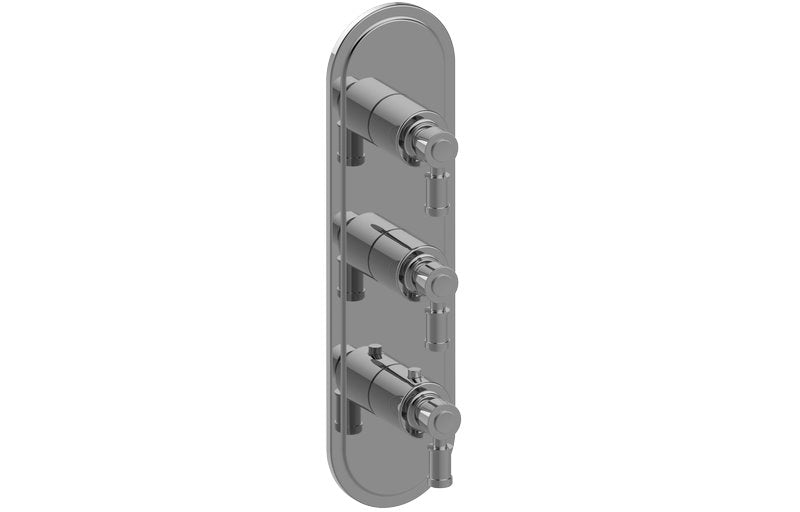 Graff G-8087-LM21E0-T M-Series Transitional 3-Hole Trim Plate with Bali Handles - Vertical Installation