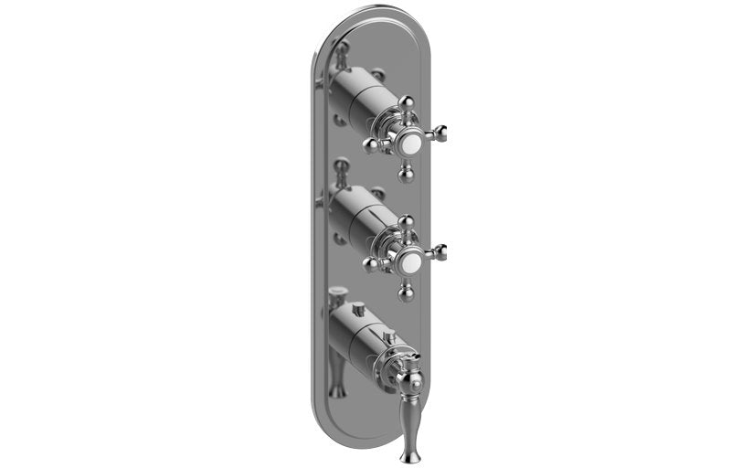 Graff G-8087-LM22C2-T M-Series Transitional 3-Hole Trim Plate with Three Handles - Vertical Installation