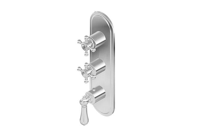 Graff G-8087-LM34C2-T M-Series Transitional 3-Hole Trim Plate with Handles - Vertical Installation