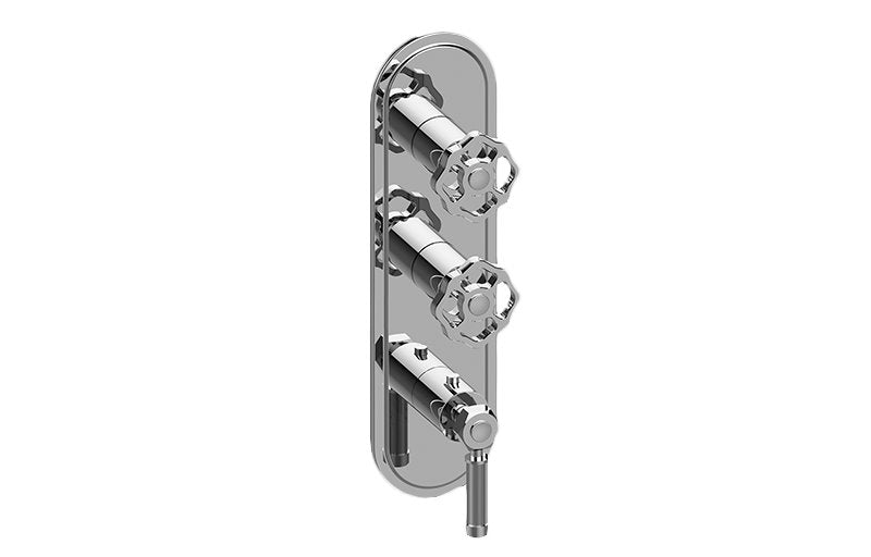 Graff G-8087-LM56C18-T M-Series Transitional 3-Hole Trim Plate with Vintage Handles - Vertical Installation