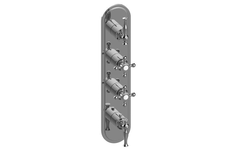Graff G-8088-ALM22C2-T M-Series Transitional 4-Hole Trim Plate with Four Handles - Vertical Installation