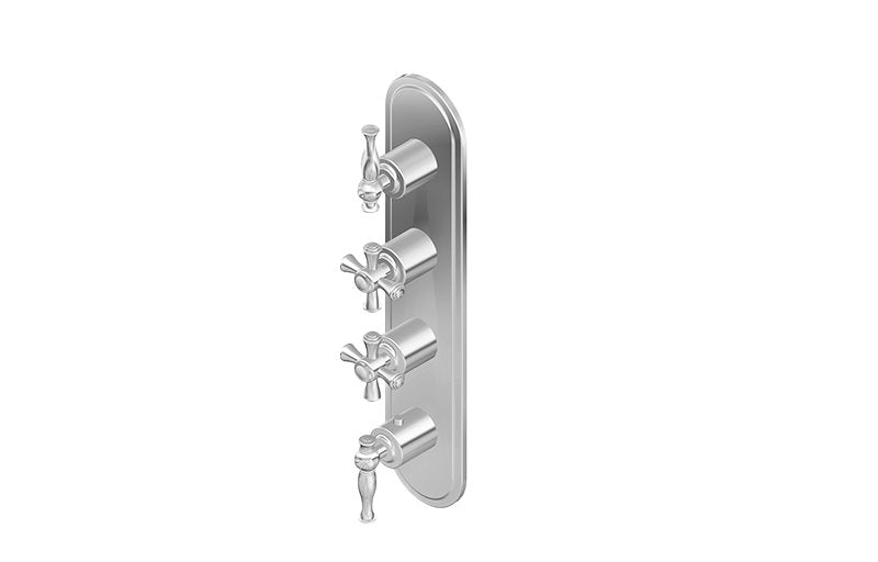 Graff G-8088-ALM22C3-T M-Series Transitional 4-Hole Trim Plate with Cross Handles - Vertical Installation