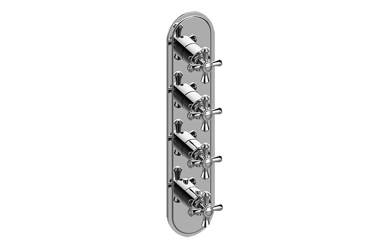 Graff G-8088-C3E0-T M-Series Transitional 4-Hole Trim Plate with Cross Handles - Vertical Installation