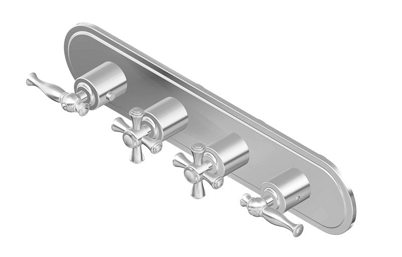 Graff G-8088H-ALM48C16-T M-Series Camden 4-Hole Trim Plate with Camden Handles - Horizontal Installation