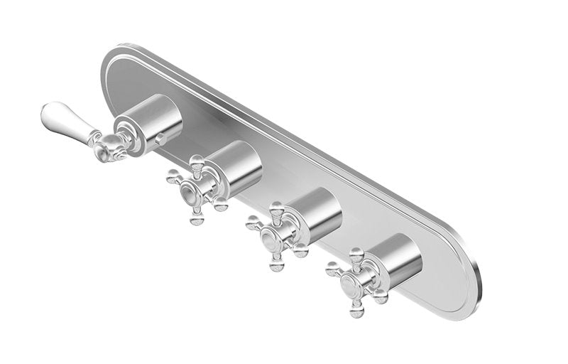 Graff G-8088H-LC1C2-T M-Series Transitional 4-Hole Trim Plate with Handles - Horizontal Installation