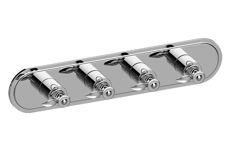 Graff G-8088H-LM14E0-T M-Series Transitional 4-Hole Trim Plate with Topaz Handles - Horizontal Installation