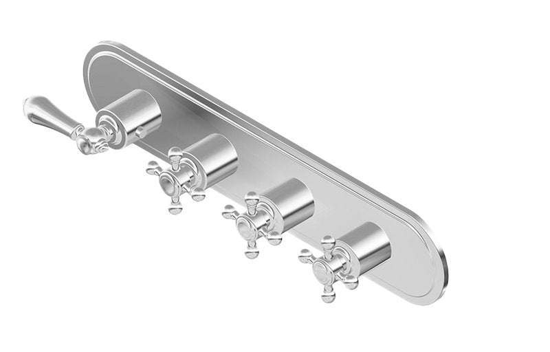 Graff G-8088H-LM34C2-T M-Series Transitional 4-Hole Trim Plate with Handles - Horizontal Installation