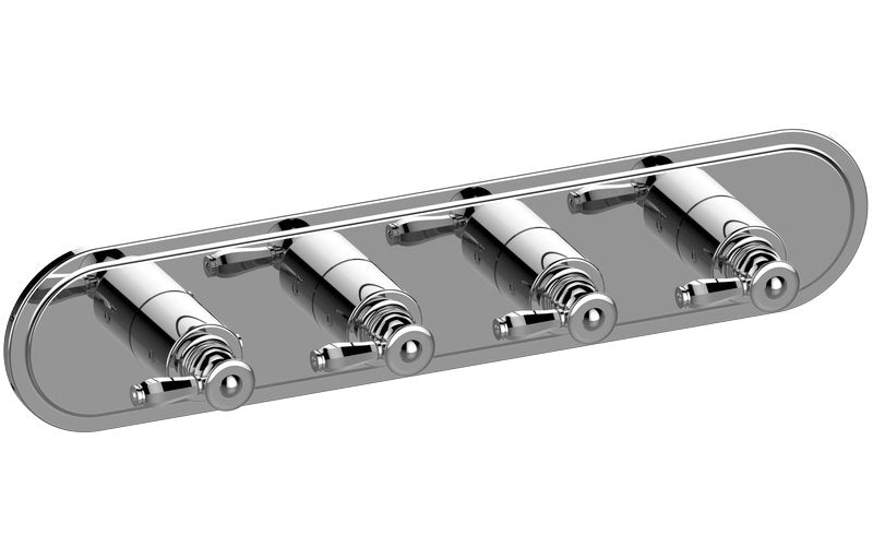 Graff G-8088H-LM63E0-T M-Series Transitional 4-Hole Trim Plate with Topaz Handles - Horizontal Installation
