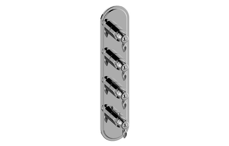 Graff G-8088-LM14E0-T M-Series Transitional 4-Hole Trim Plate with Topaz Handles - Vertical Installation