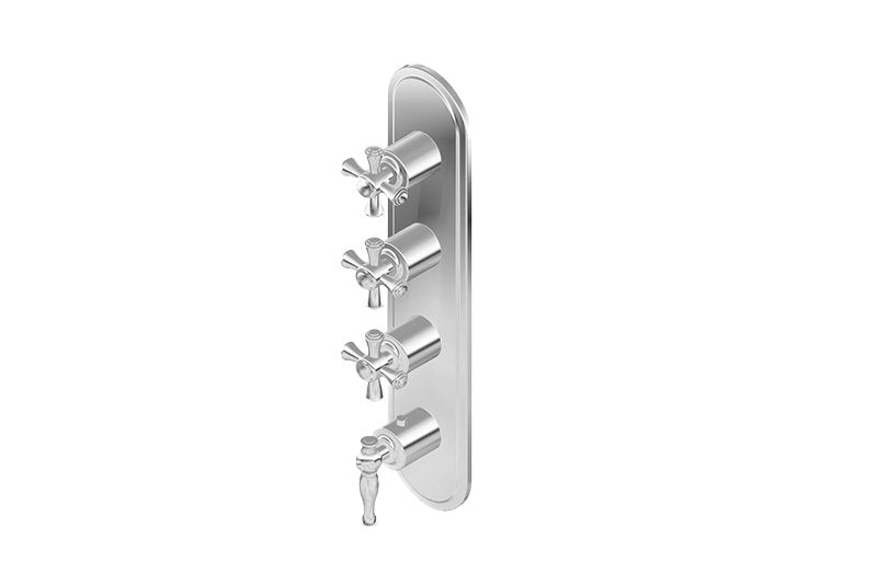 Graff G-8088-LM22C3-T M-Series Transitional 4-Hole Trim Plate with Cross Handles - Vertical Installation
