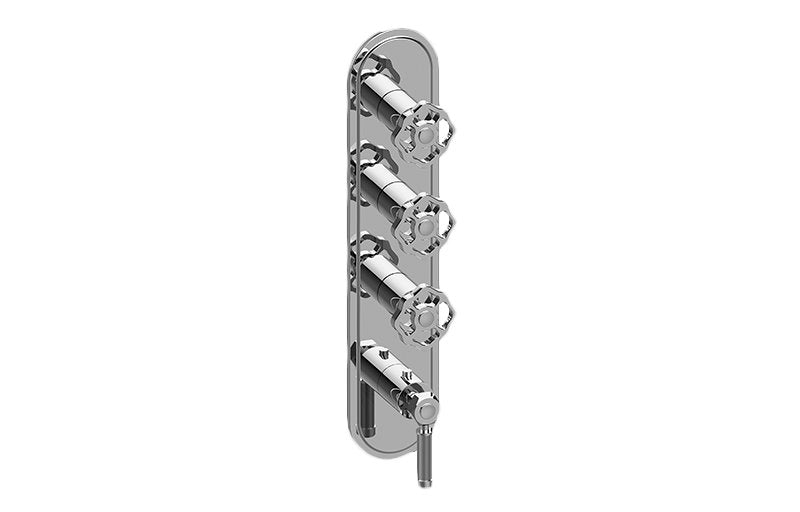 Graff G-8088-LM56C18-T M-Series Transitional 4-Hole Trim Plate with Vintage Handles - Vertical Installation