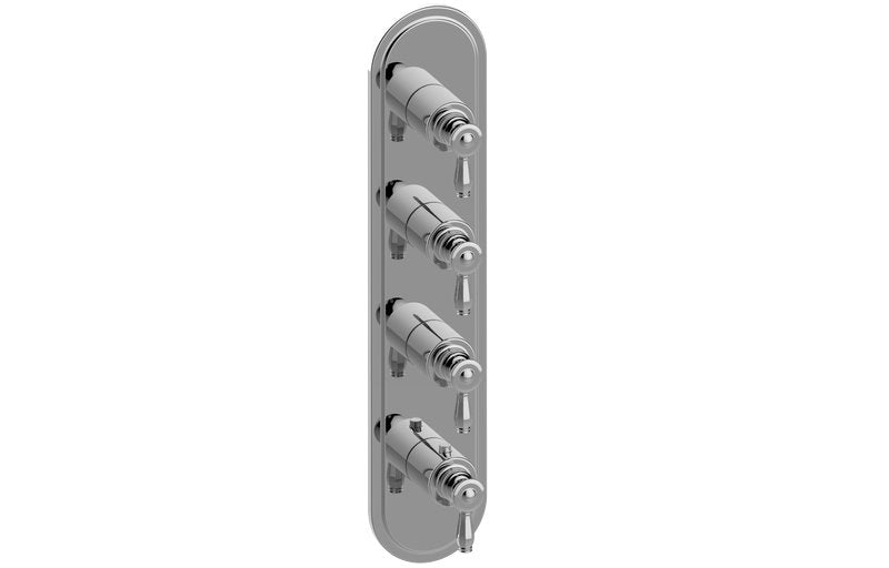 Graff G-8088-LM63E0-T M-Series Transitional 4-Hole Trim Plate with Topaz Handles - Vertical Installation