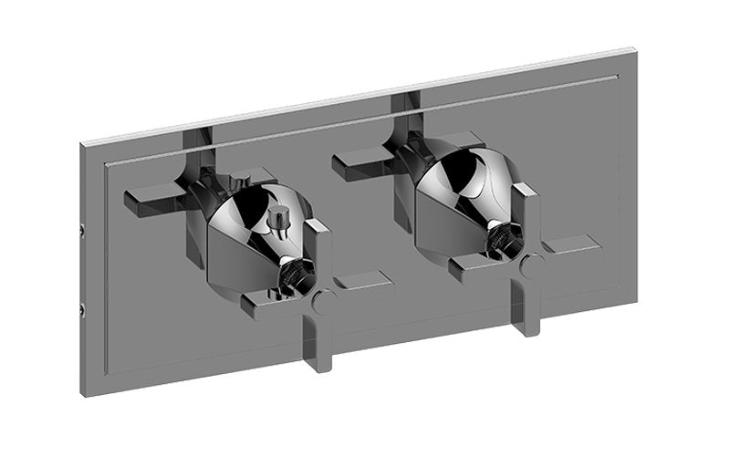 Graff G-8149H-C15E0-T M-Series Finezza DUE 2-Hole Trim Plate with Cross Handles - Horizontal Installation