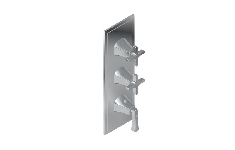 Graff G-8178-1L2C-T M-Series Finezza DUE 3-Hole Trim Plate with Finezza Handles - Vertical Installation