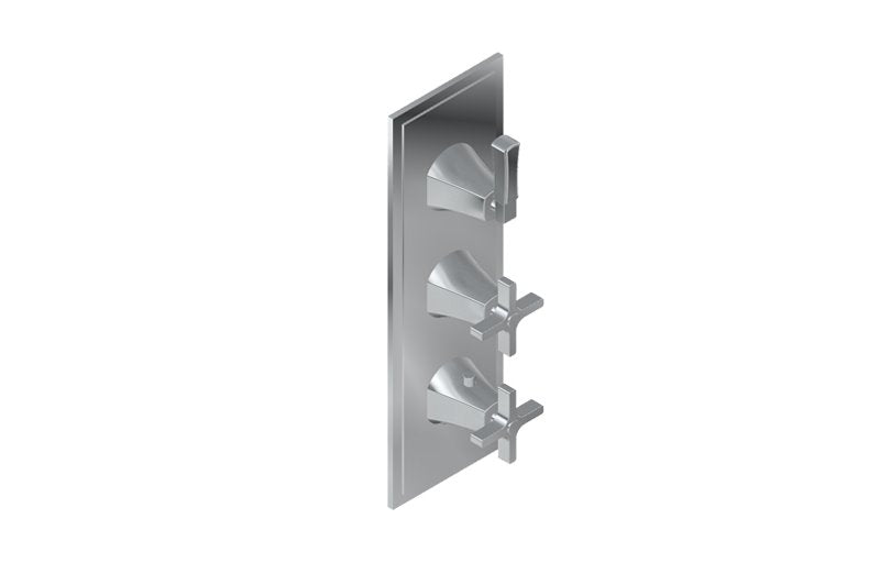 Graff G-8178-2C1L-T M-Series Finezza DUE 3-Hole Trim Plate with Finezza Handles - Vertical Installation
