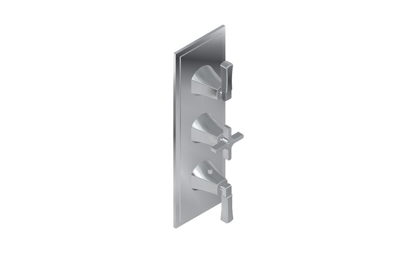 Graff G-8178-2L1C-T M-Series Finezza DUE 3-Hole Trim Plate with Finezza Handles - Vertical Installation