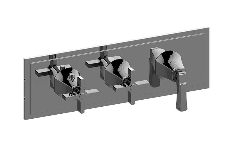 Graff G-8178H-2C1L-T M-Series Finezza DUE 3-Hole Trim Plate with Finezza Handles - Horizontal Installation