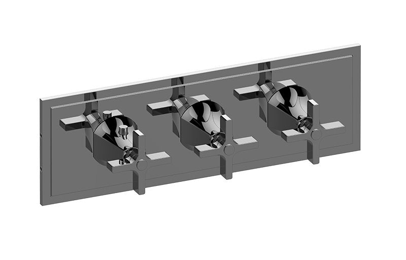 Graff G-8178H-C15E0-T M-Series Finezza DUE 3-Hole Trim Plate with Cross Handles - Horizontal Installation