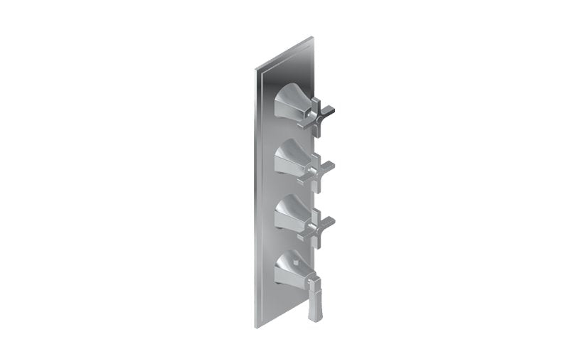 Graff G-8179-1L3C-T M-Series Finezza DUE 4-Hole Trim Plate with Finezza Handles - Vertical Installation