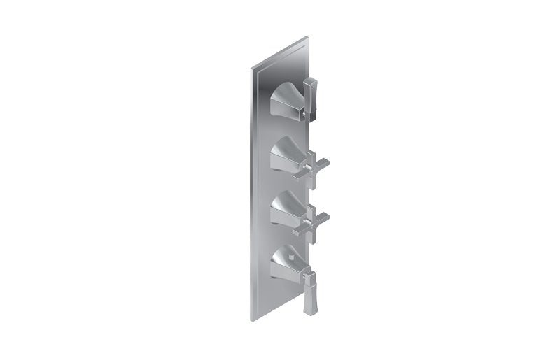 Graff G-8179-2L2C-T M-Series Finezza DUE 4-Hole Trim Plate with Finezza Handles - Vertical Installation