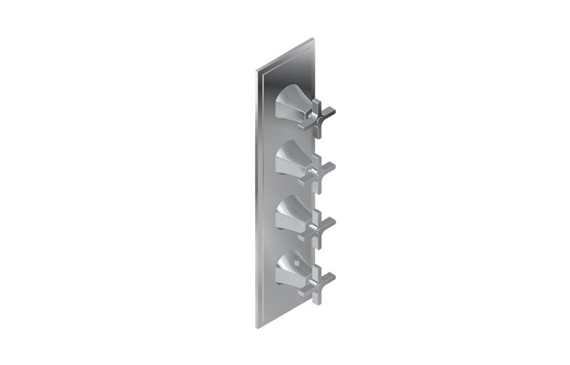 Graff G-8179-C15E0-T M-Series Finezza DUE 4-Hole Trim Plate with Cross Handles - Vertical Installation