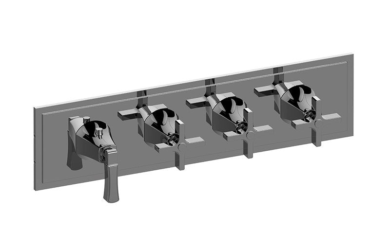 Graff G-8179H-1L3C-T M-Series Finezza DUE 4-Hole Trim Plate with Finezza Handles - Horizontal Installation