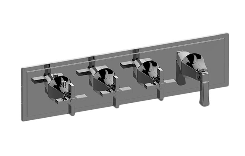 Graff G-8179H-3C1L-T M-Series Finezza DUE 4-Hole Trim Plate with Finezza Handles - Horizontal Installation