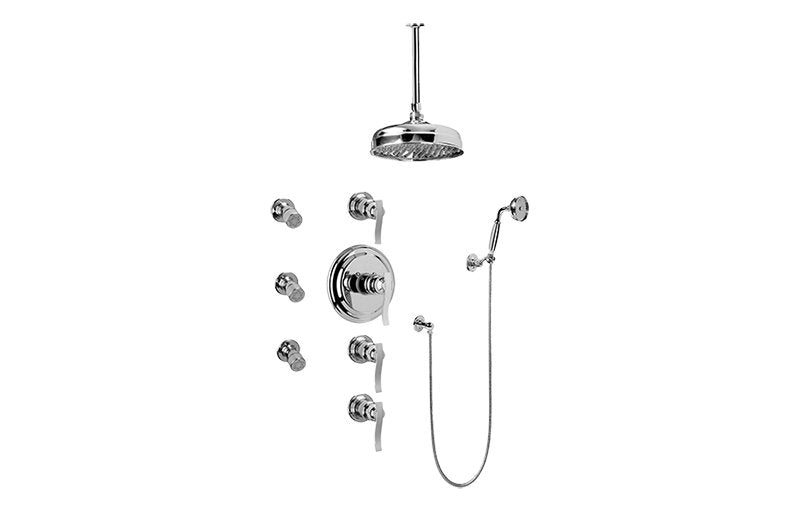 Graff GA1.221B-LM20S-T Bali Thermostatic Set with Body Sprays and Handshower - Trim Only