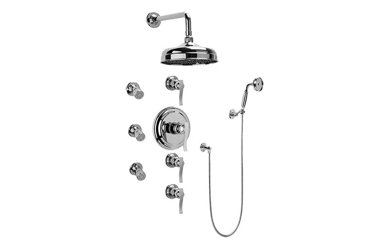 Graff GA1.222B-LM20S-T Bali Thermostatic Set with Body Sprays and Handshower - Trim Only