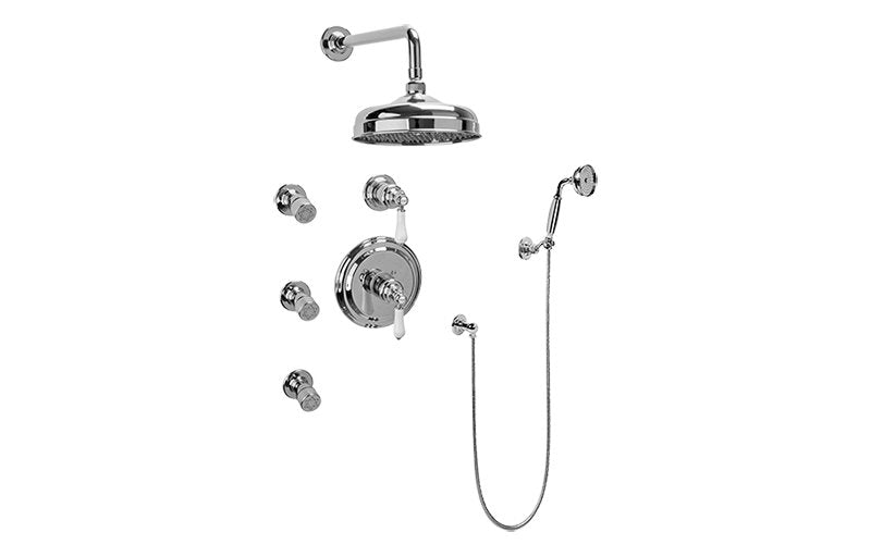 Graff GA5.222B-LC1S Full Thermostatic Shower System with Transfer Valve - Rough and Trim
