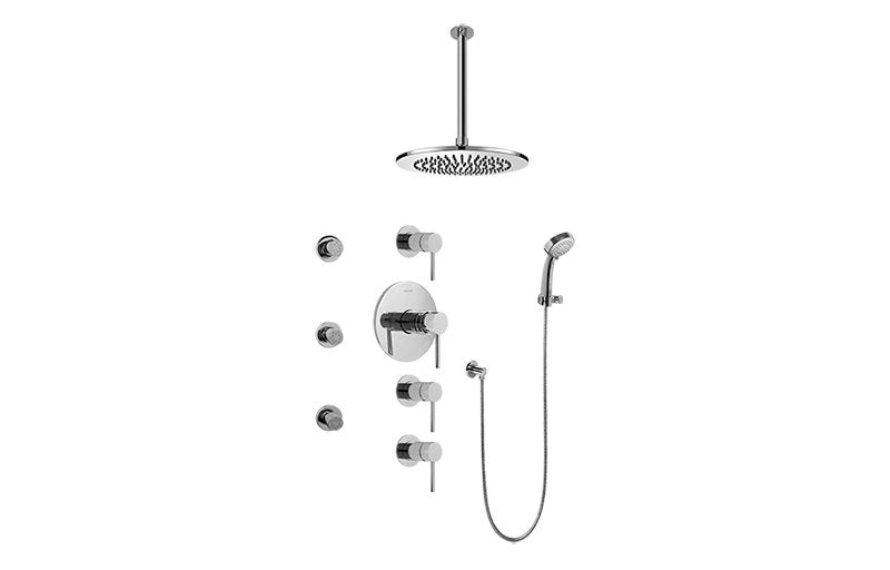 Graff GB1.231A-LM37S Contemporary Square Thermostatic Set with Body Sprays and Handshower -  Trim Only