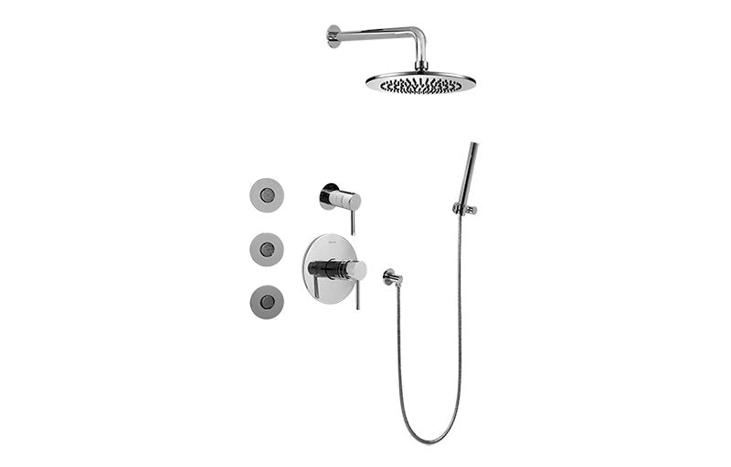 Graff GB5.122A-LM37S Full Thermostatic Shower System with Transfer Valve - Rough and Trim