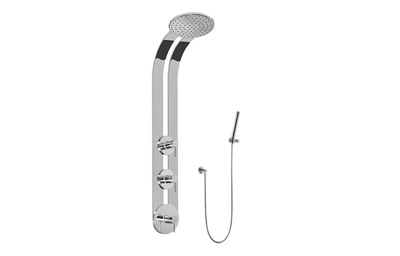 Graff GD2.020A-LM37S-T Round Thermostatic Ski Shower Set with Handspray - Trim Only