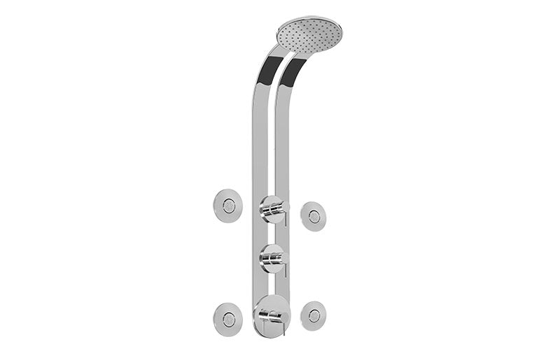 Graff GD3.100A-LM37S Round Thermostatic Ski Shower Set with Body Sprays - Rough and Trim