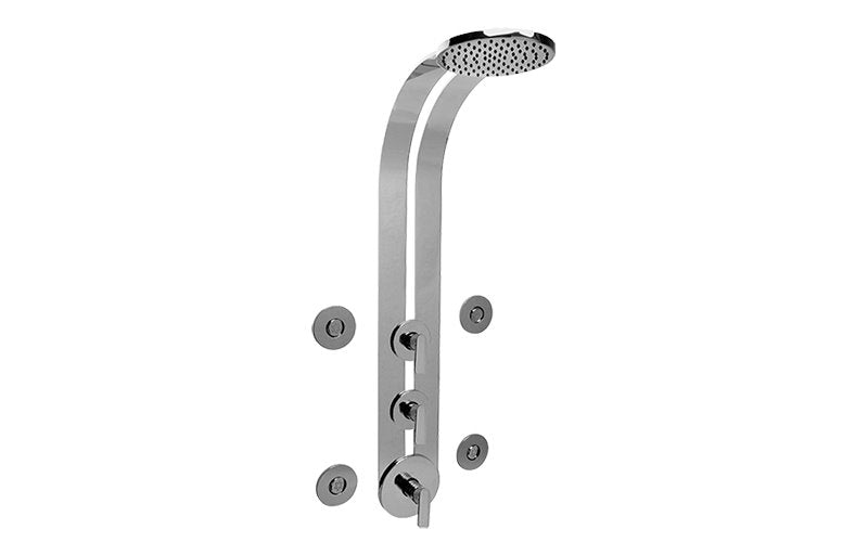 Graff GD3.100A-LM42S Round Thermostatic Ski Shower Set with Body Sprays - Rough and Trim