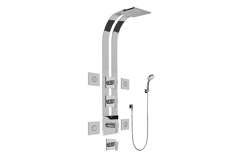 Graff GE1.130A-LM38S Square Thermostatic Ski Shower Set with Body Sprays and Handshowers - Rough and Trim