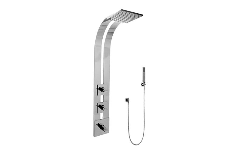 Graff GE2.020A-C14S-T Square Thermostatic Ski Shower Set with Handshowers - Trim Only