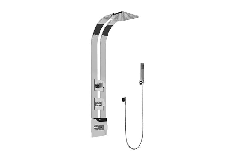 Graff GE2.020A-LM39S-T Square Thermostatic Ski Shower Set with Handshowers - Trim Only