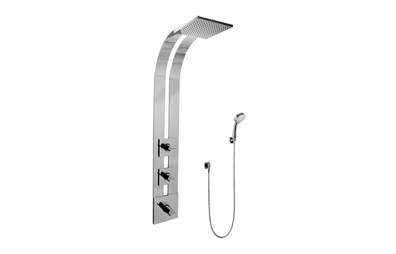 Graff GE2.030A-C14S Square Thermostatic Ski Shower Set with Handshowers - Rough and Trim