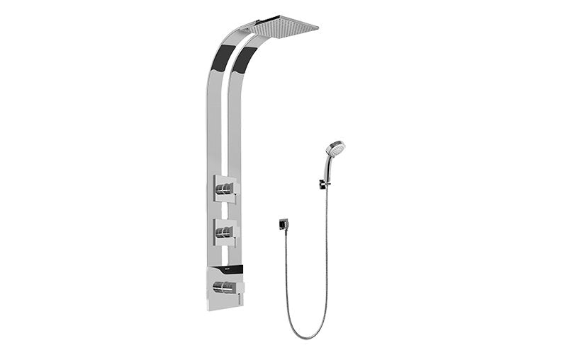 Graff GE2.030A-LM39S-T Square Thermostatic Ski Shower Set with Handshowers - Trim Only