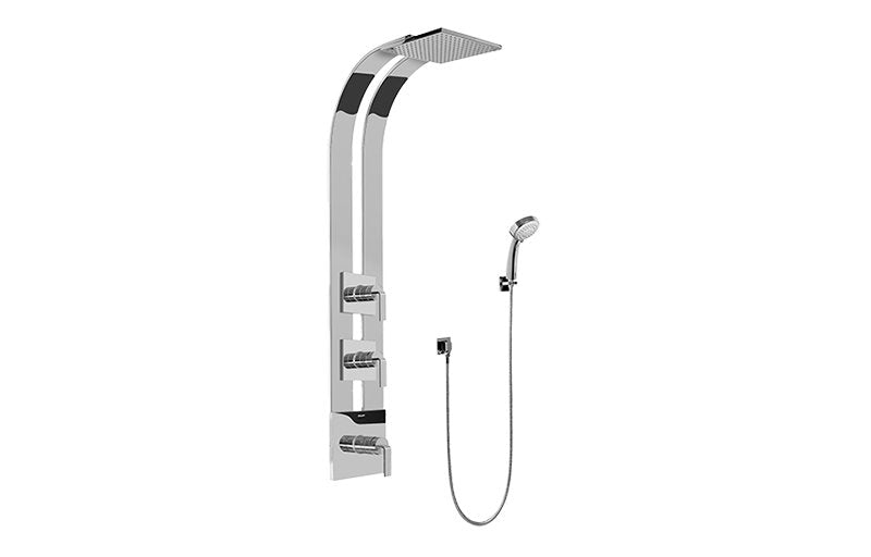Graff GE2.030A-LM40S-T Square Thermostatic Ski Shower Set with Handshowers - Trim Only