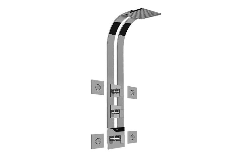 Graff GE3.100A-LM31S-T Square Thermostatic Ski Shower Set with Body Sprays - Trim Only