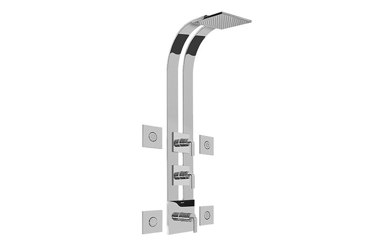 Graff GE3.100A-LM40S-T Square Thermostatic Ski Shower Set with Body Sprays - Trim Only