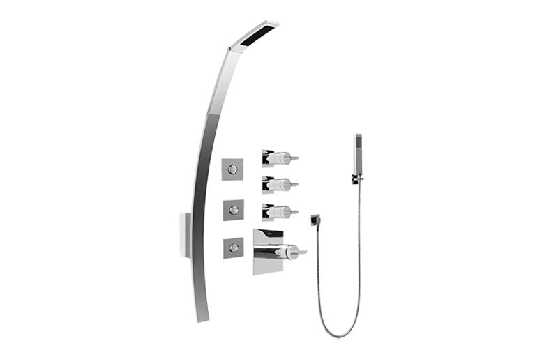 Graff GF1.120A-C14S-T Luna Thermostatic Shower Set with Body Sprays and Handshower - Trim Only