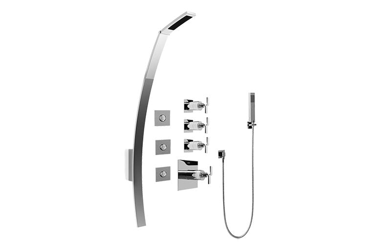 Graff GF1.120A-C9S-T Luna Thermostatic Shower Set with Body Sprays and Handshower - Trim Only