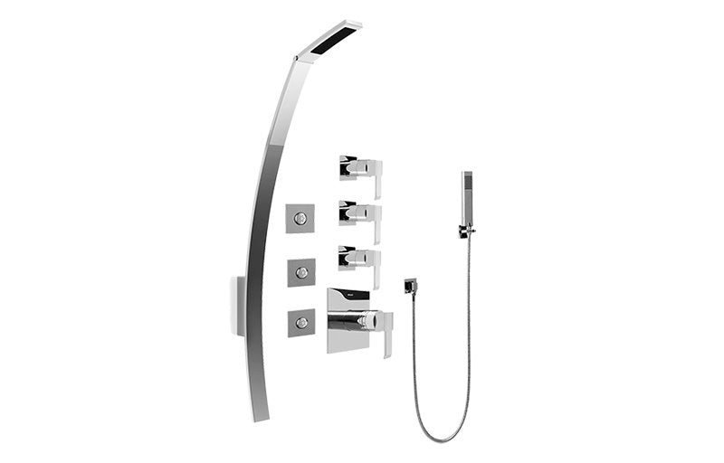 Graff GF1.120A-LM38S-T Luna Thermostatic Shower Set with Body Sprays and Handshower - Trim Only